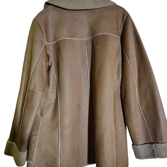 Jones New York Sports Coat, Size Large, Beige, Genuine Leather - Picture 2 of 4